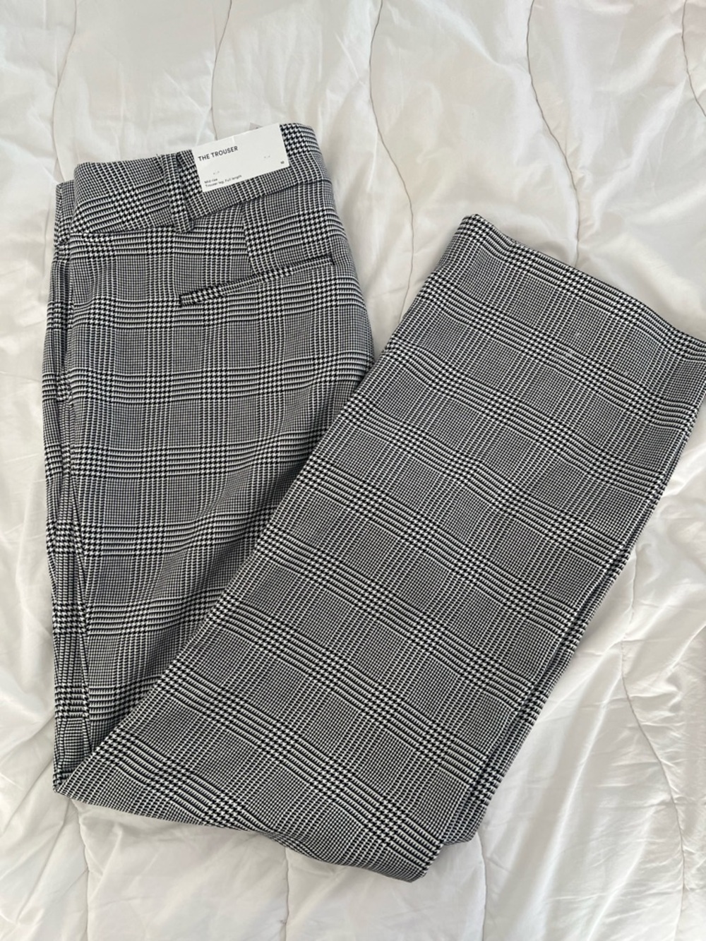Ann Taylor Black and White Plaid Trousers